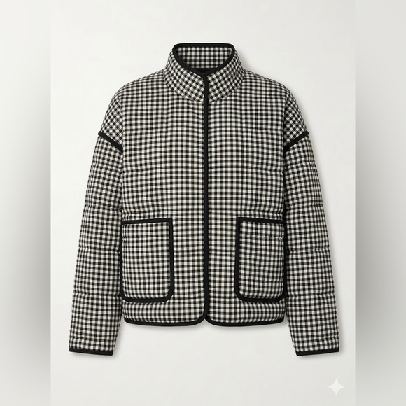 Free People Jackets & Blazers - Free People Chloe Gingham Jacket Black White New with Tags
